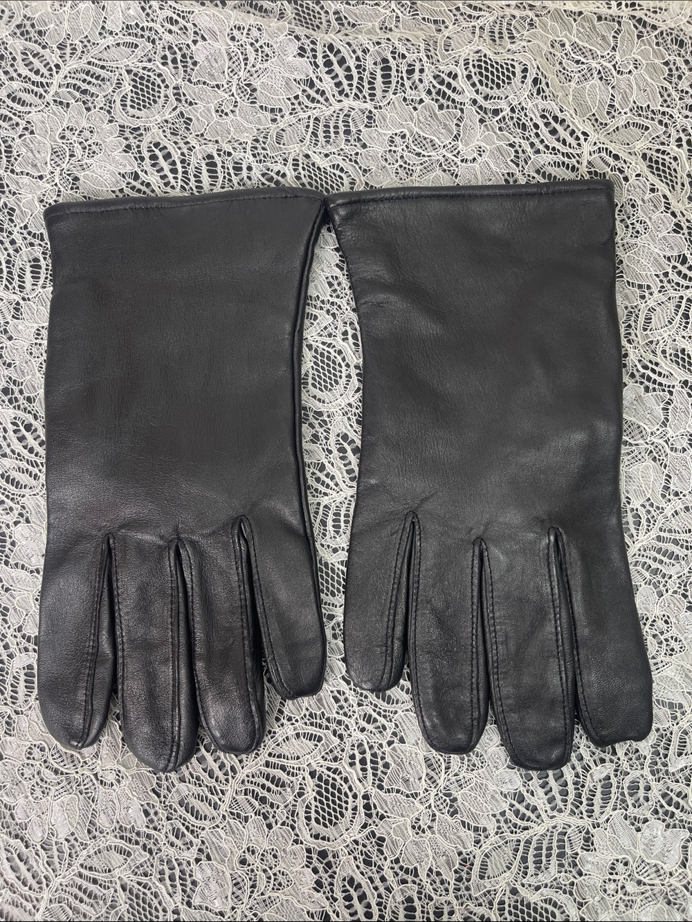 Vintage 90s US Military Black Leather Dress Gloves Size 8 Glovemasters
